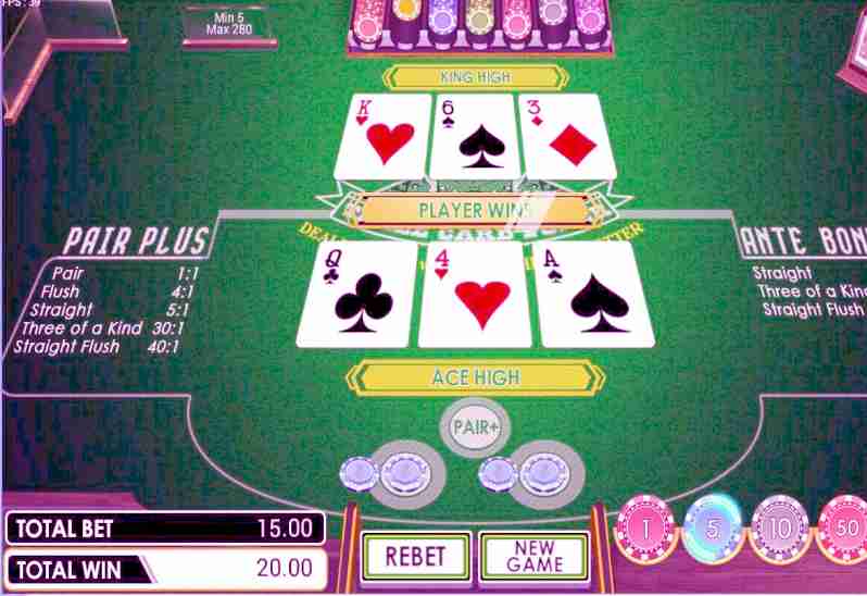 three-card poker online